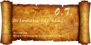 Orlovszky Tícia névjegykártya
